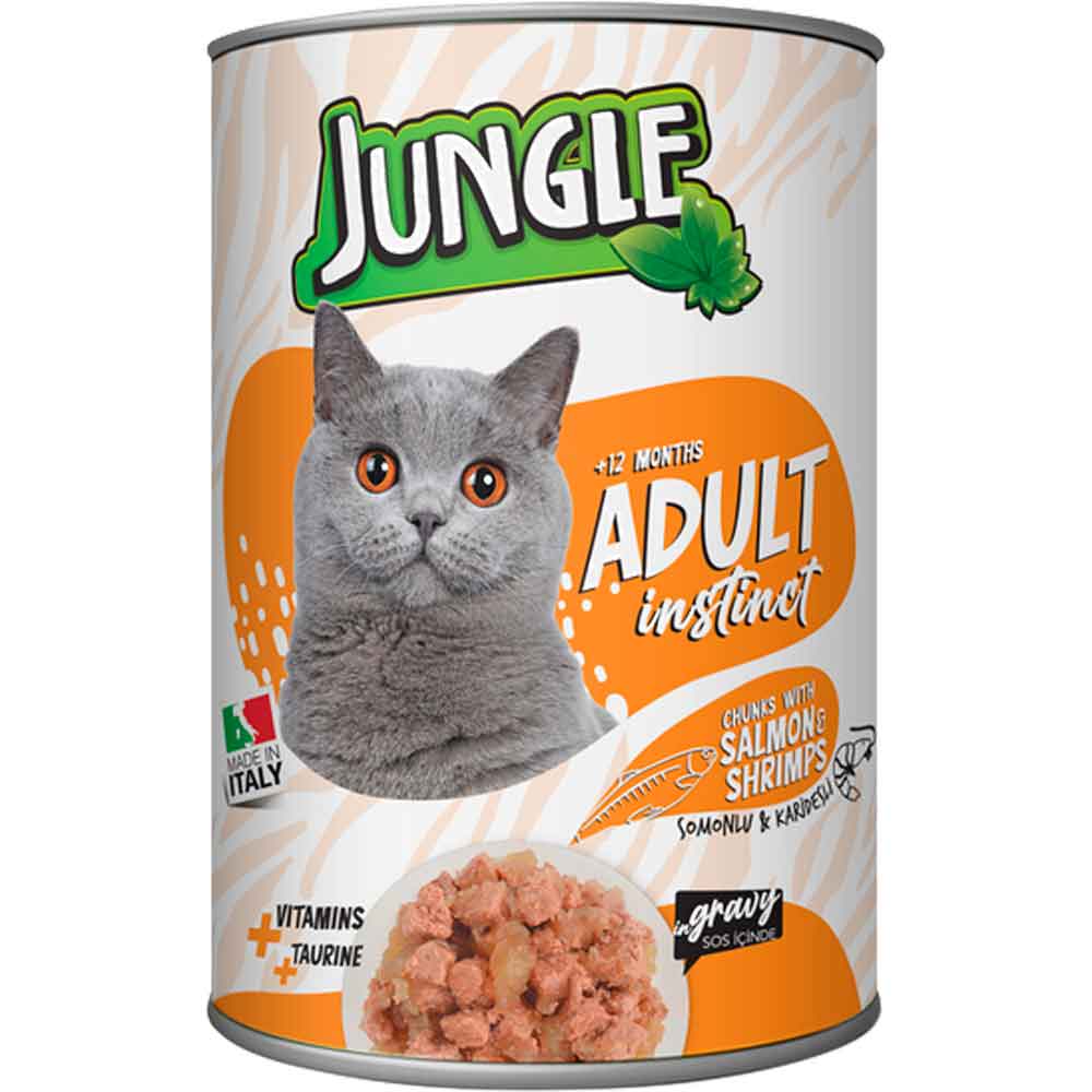 Jungle Kedi Konservesi Somonlu Karidesli 415 GR